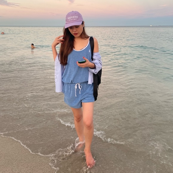 Used Polo ralph lauren romper size Small in blue , very good condition - Picture 2 of 3